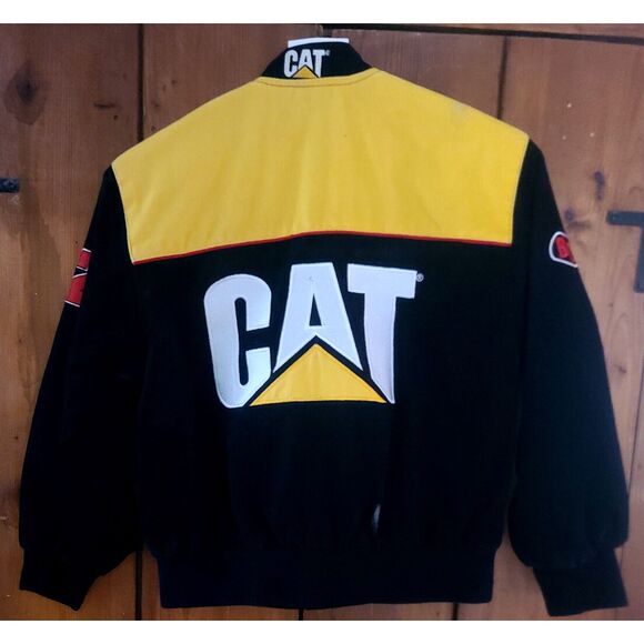 Ward Burton CAT NASCAR Racing Jacket Caterpillar Mens Black Yellow #22 - Picture 14 of 16
